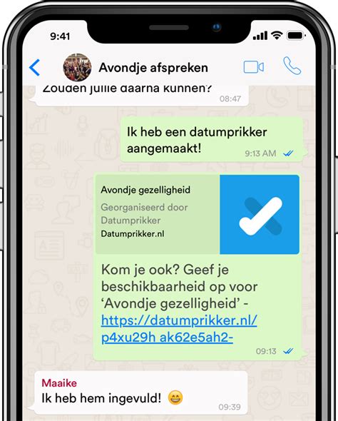 hoe datumprikker in whatsapp|Datumprikker can now also be shared via WhatsApp